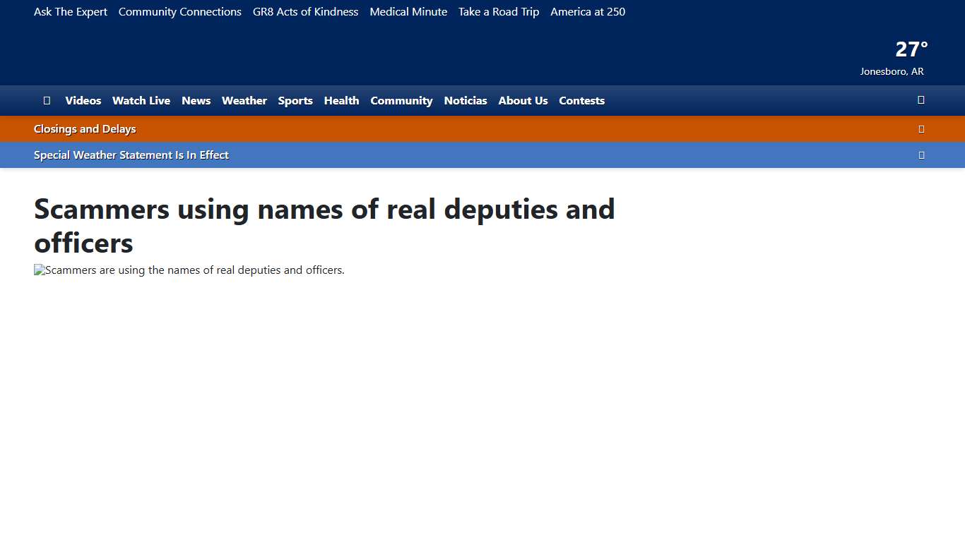 Scammers using names of real deputies and officers